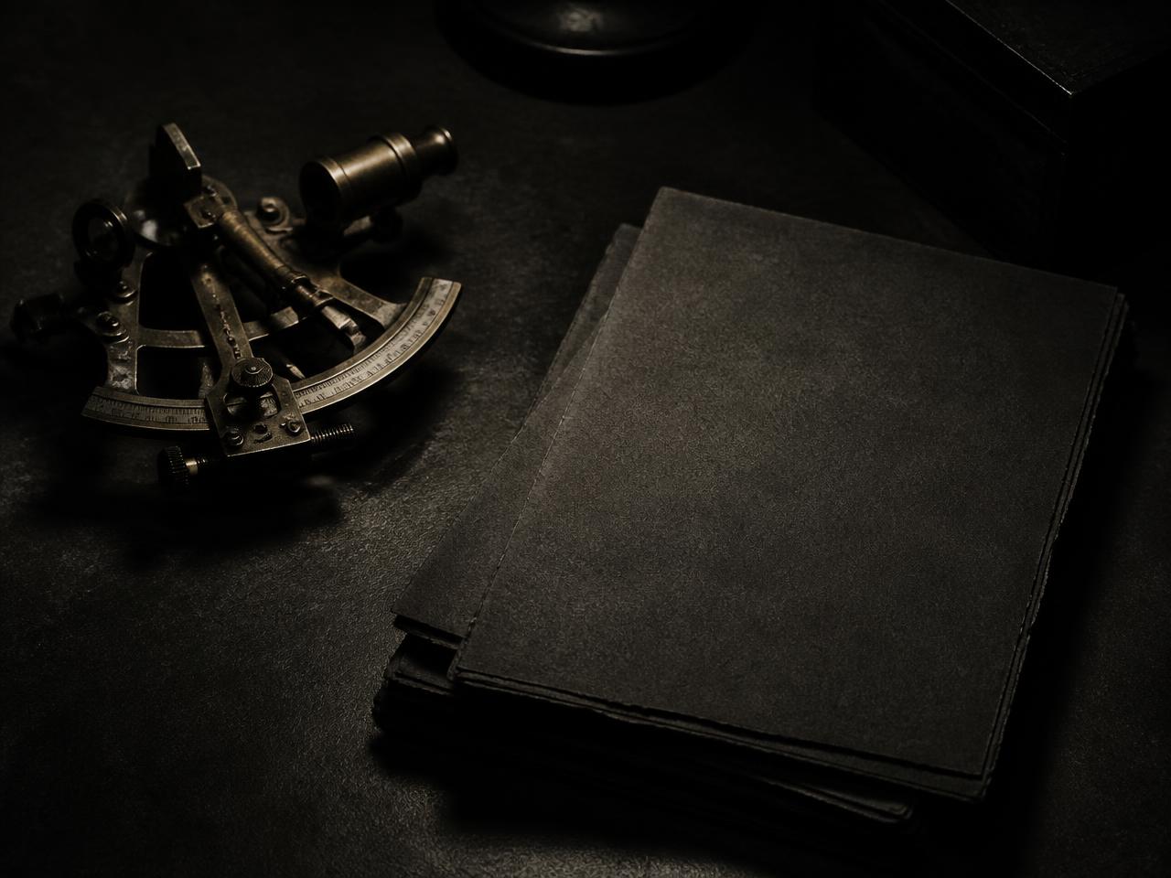 The studio's working surface — instrument, desk, unresolved material.