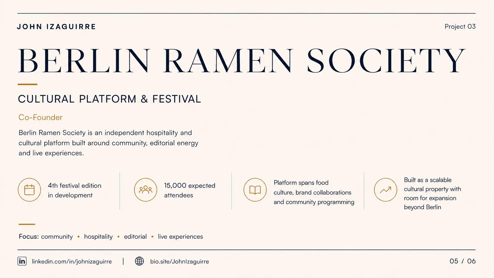 Approved Berlin Ramen Society project and festival visual.