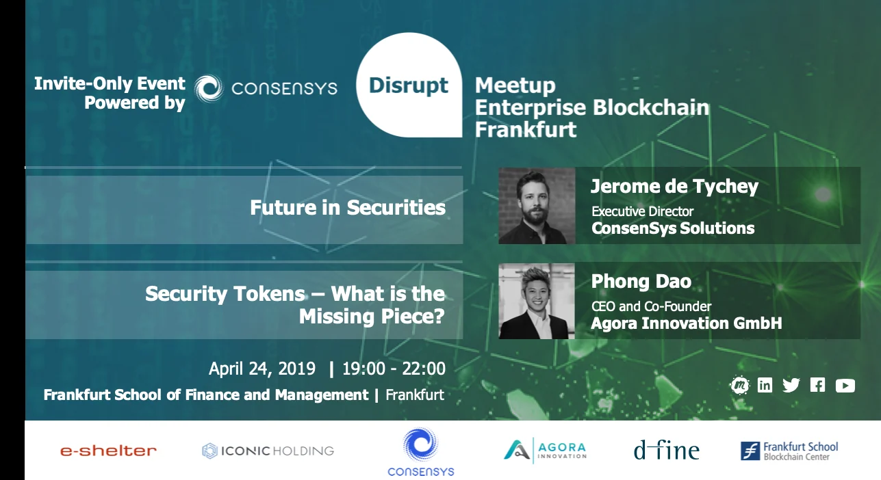 ConsenSys DACH event evidence from Disrupt Frankfurt, 2019.